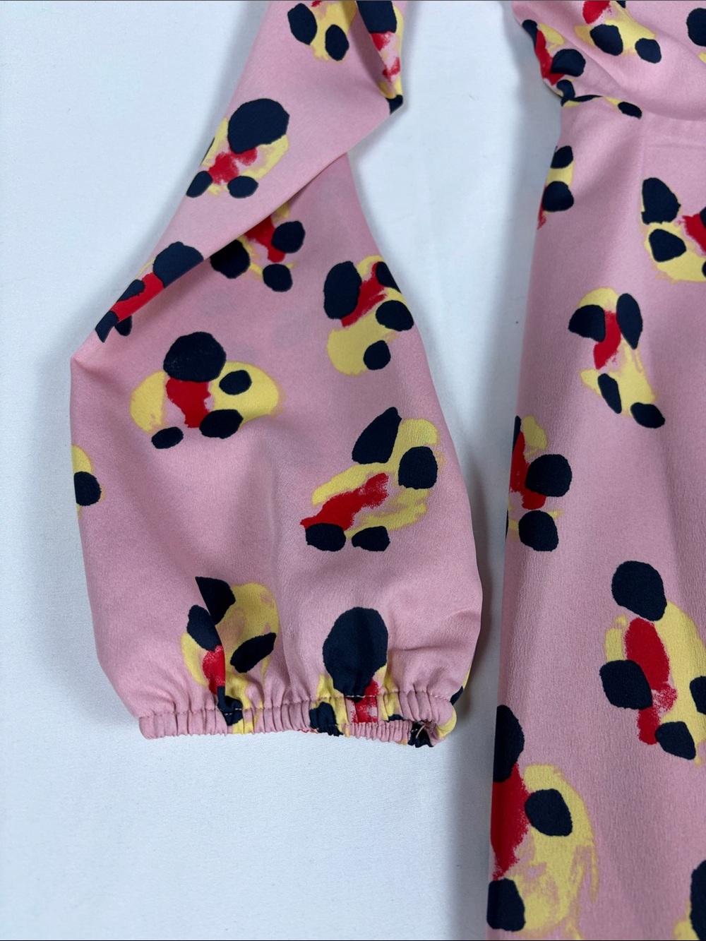 BCBGeneration Pink Floral-Spot Twist-Front Dress - Picture 10 of 10